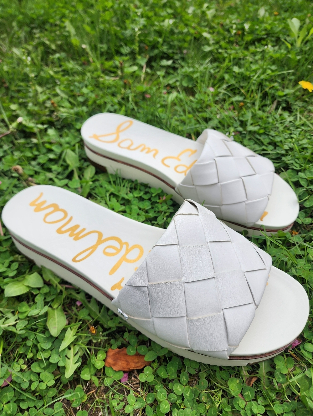 Size 11 - 🆕️ Sam Edelman Women's Woven Platform Slide Sandals - White - Picture 6 of 11